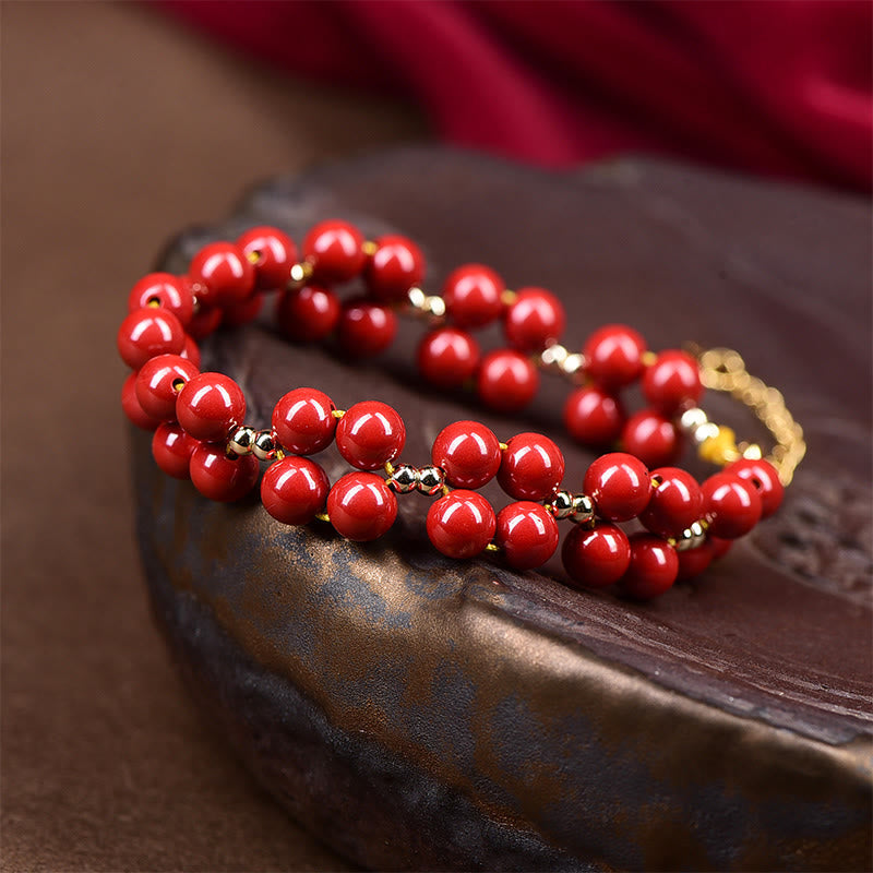 Nimara Ritual Natural Cinnabar Beaded Blessing Bracelet