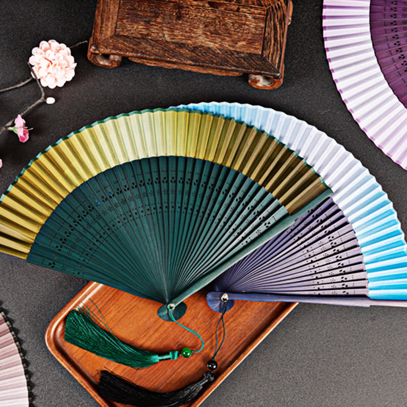 Nimara Ritual Gradient Handheld Bamboo Folding Fan