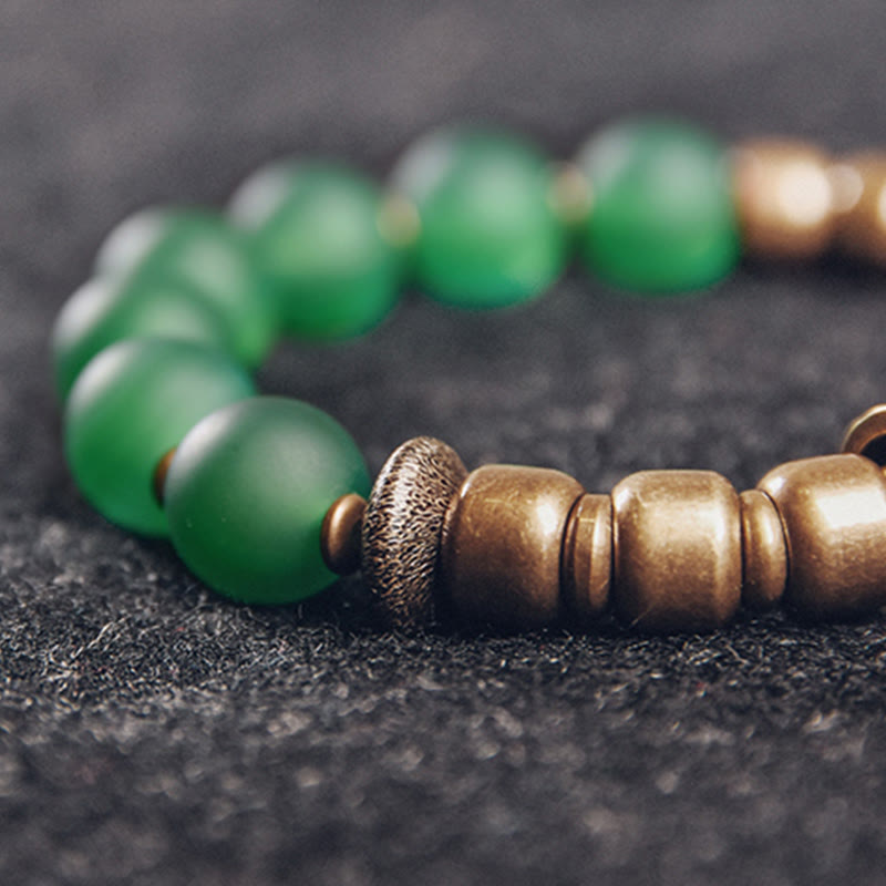 Nimara Ritual Tibetan Red Agate Green Agate Copper Confidence Fortune Bracelet