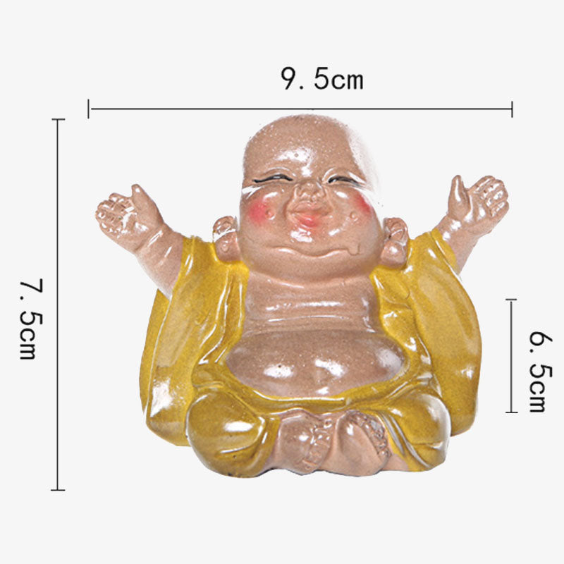 Nimara Ritual Color Changing Laughing Buddha Resin Tea Pet Wealth Home Figurine Decoration