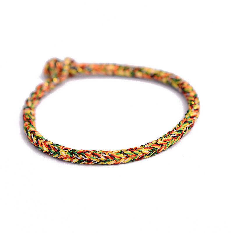 Nimara Ritual Tibetan Handmade Eight Thread Peace Knot Protection Braided String Bracelet