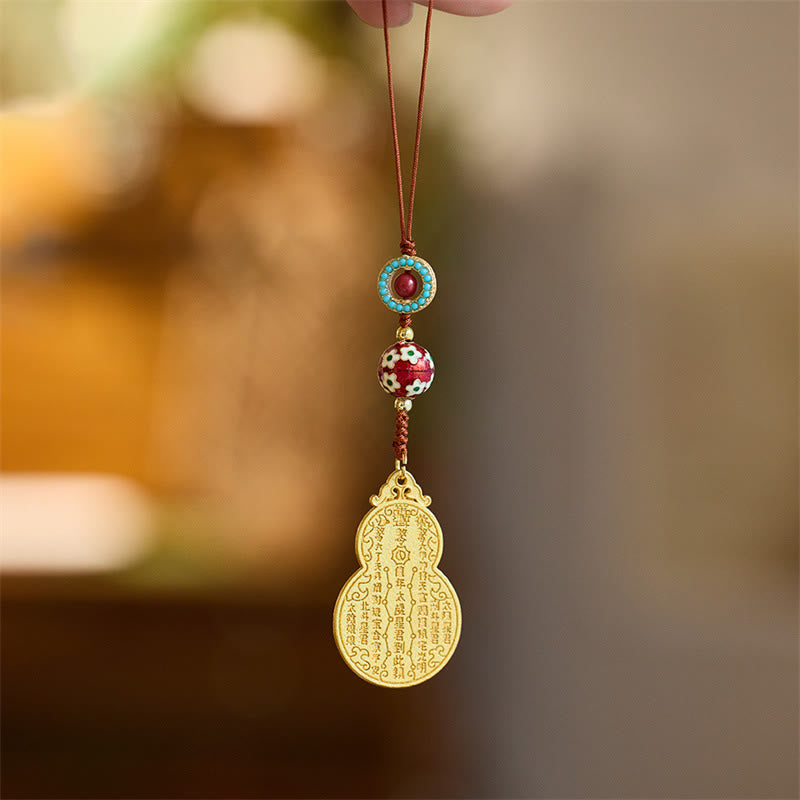 Nimara Ritual Wu Lou Gourd Fu Character Tai Sui Amulet Fortune Phone Hanging Decoration Key Chain