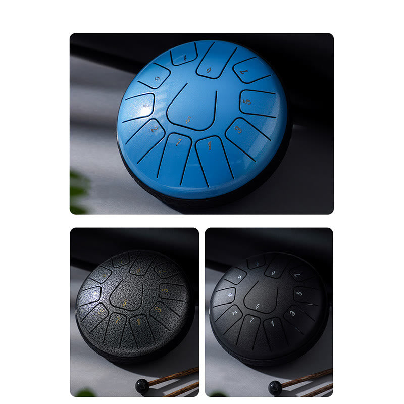 Nimara Ritual Steel Tongue Drum Sound Healing Meditation Yoga Lotus Drum Kit 11 Note 6 Inch