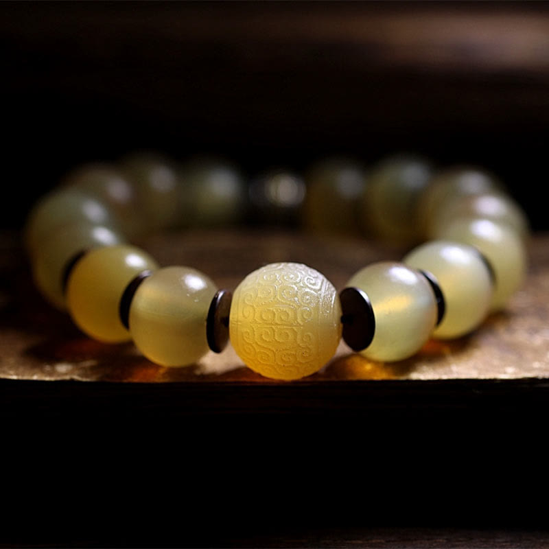 Nimara Ritual Handmade Tibetan Sheep Horn Om Mani Padme Hum Auspiciousness Bracelet