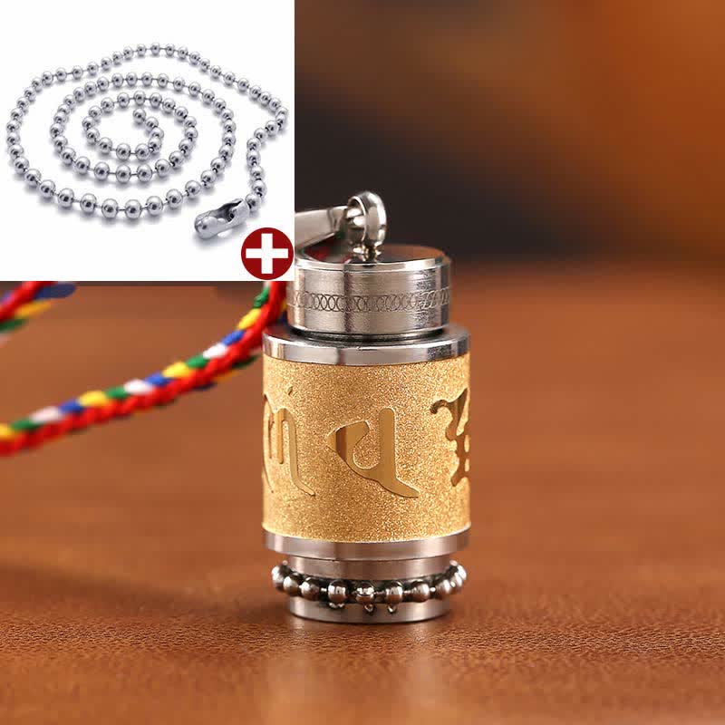 Nimara Ritual Tibet Om Mani Padme Hum Shurangama Mantra Titanium Steel Wisdom Amulet Necklace Pendant