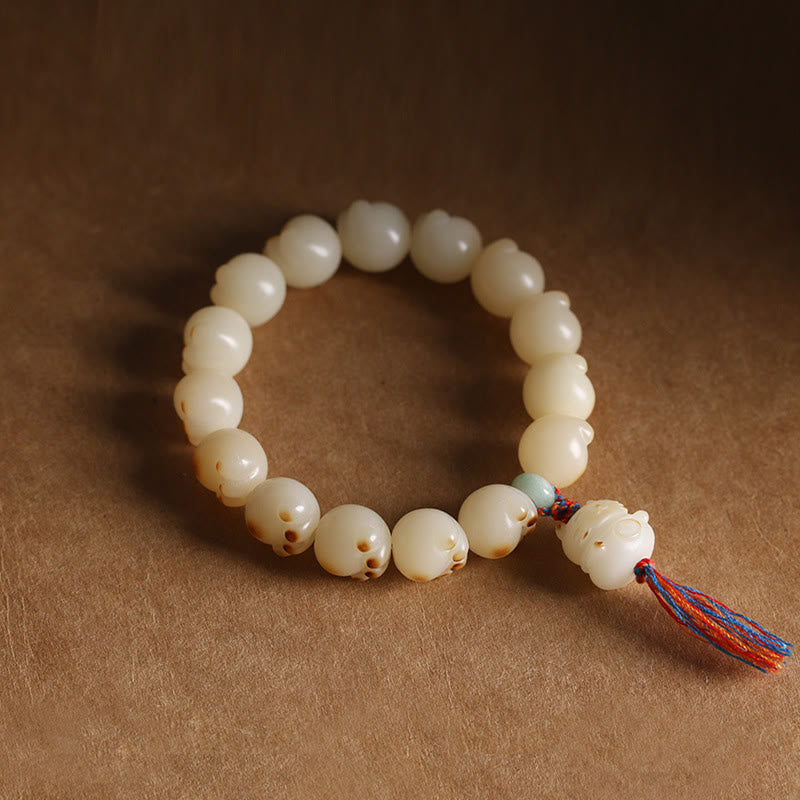 Nimara Ritual Cute Lucky Cat Bodhi Seed Cat Paw Harmony Bracelet