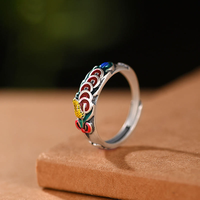 Nimara Ritual Feng Shui Five Emperor Coins Wealth Ring
