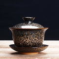 Nimara Ritual Vintage Kiln Change Design Ceramic Gaiwan Sancai Teacup Kung Fu Tea Cup And Saucer With Lid
