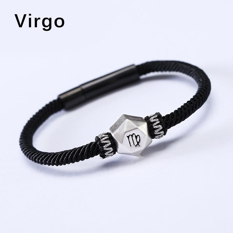Nimara Ritual 999 Sterling Silver 12 Constellations of the Zodiac Protection Handmade String Bracelet