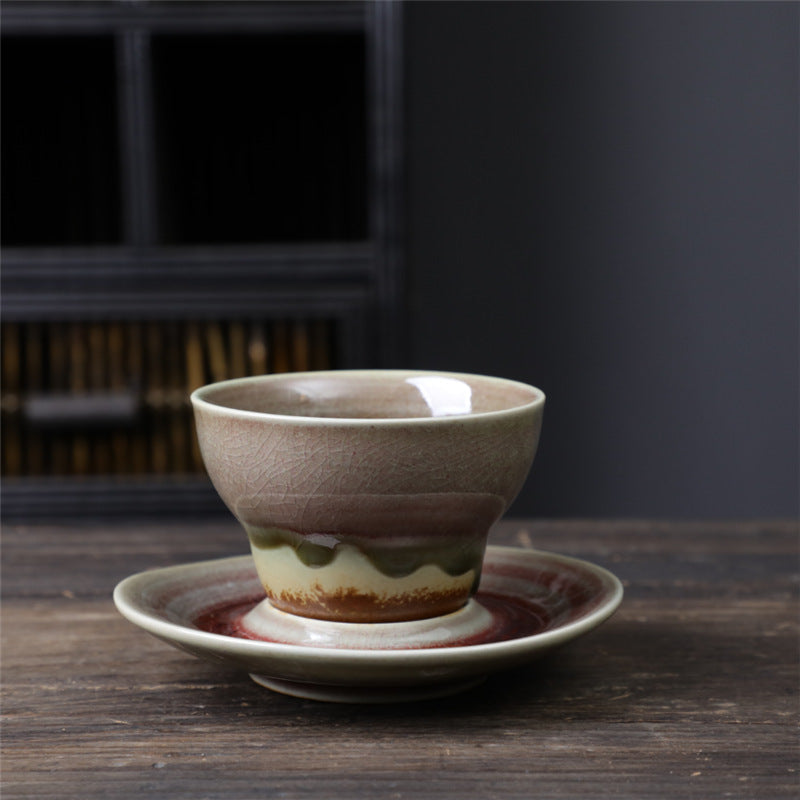 Nimara Ritual Planet Design Ceramic Coffee Mug Rough Pottery Tea Coffee Cup With Saucer