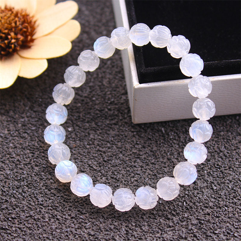 Nimara Ritual Natural Moonstone Lotus Love Bracelet