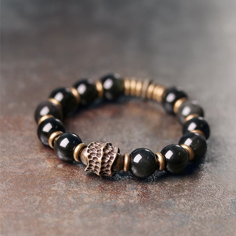 Nimara Ritual Rainbow Obsidian Copper Love Healing Bracelet