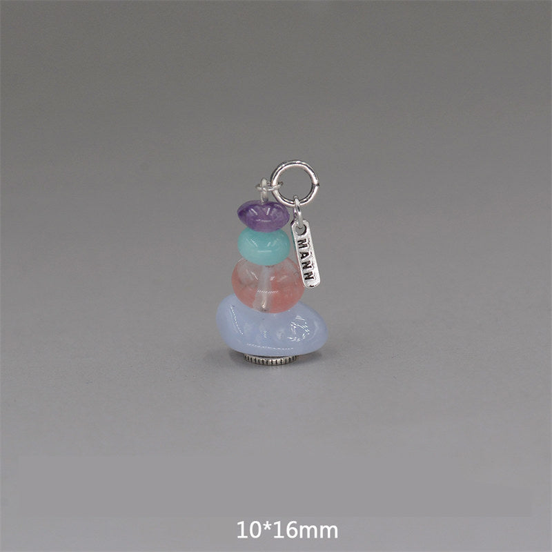 Nimara Ritual Zen Cairn Labradorite Various Crystals Calm Pendant Necklace