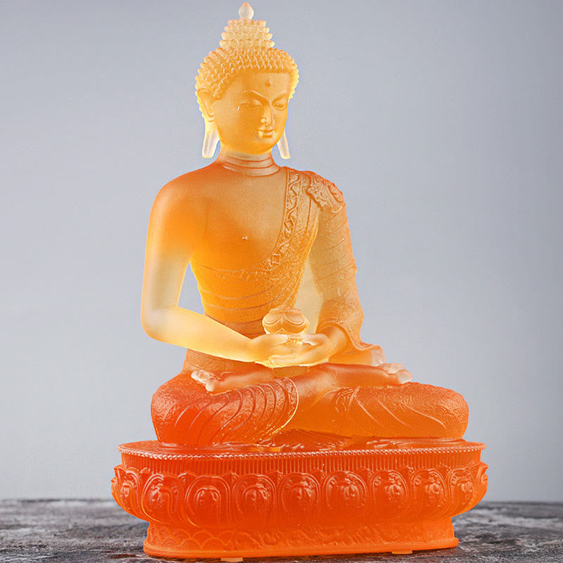 Nimara Ritual Buddha Handmade Figurine Liuli Art Piece Serenity Statue Home Offering Decoration