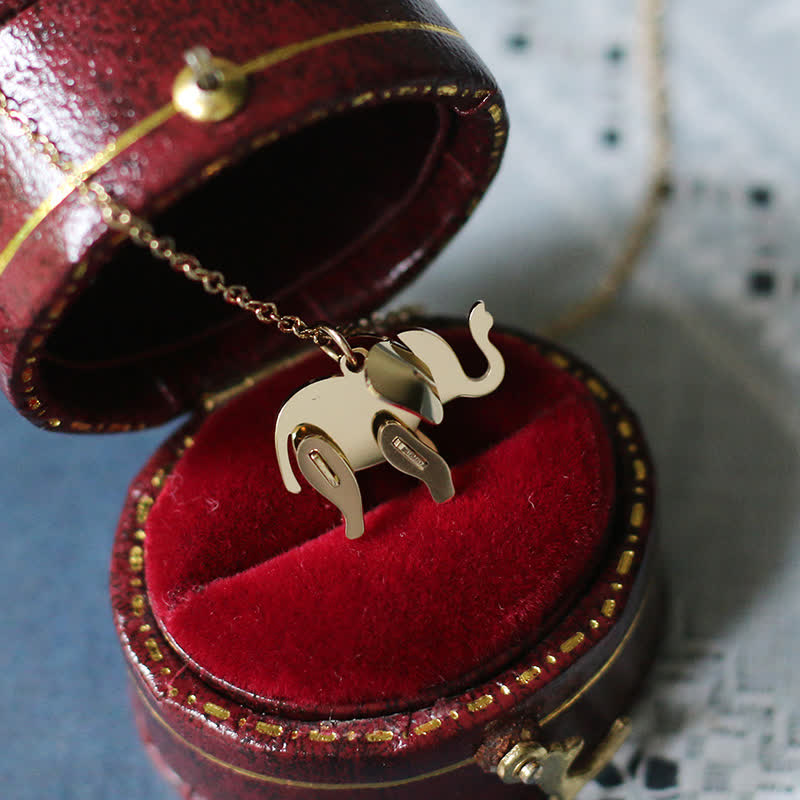 Nimara Ritual Elephant Titanium Steel Luck Necklace Chain Pendant
