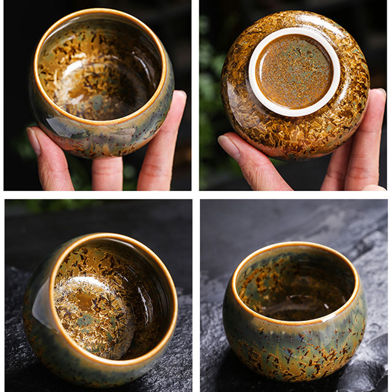 Nimara Ritual Colorful Brown Ceramic Teacup Kung Fu Tea Cup Bowl