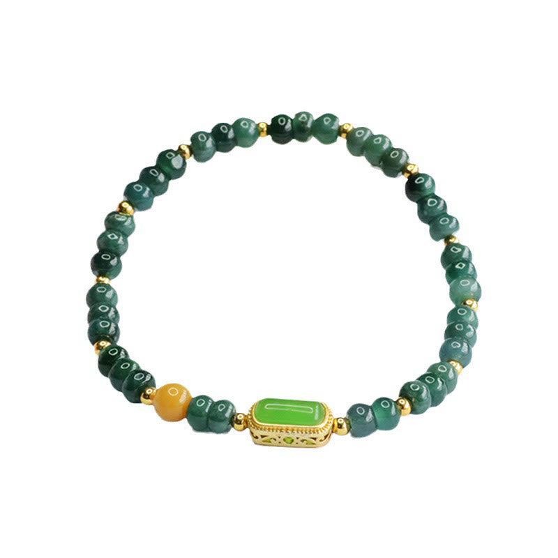 Nimara Ritual Natural Green Jade Topaz Luck Bracelet