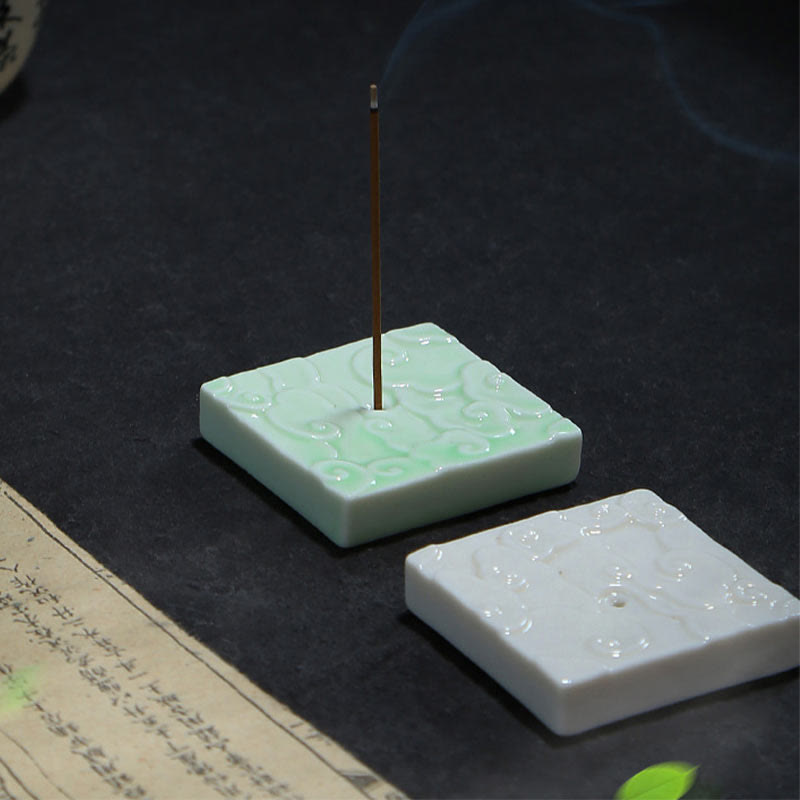 Nimara Ritual Mini Auspicious Clouds Design Healing Stick Ceramic Small Incense Burner Decoration