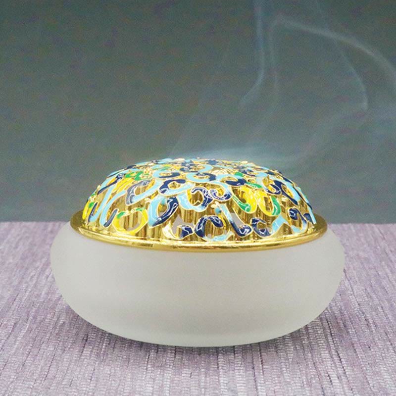 Nimara Ritual Lotus Liuli Crystal Healing Meditation Incense Burner