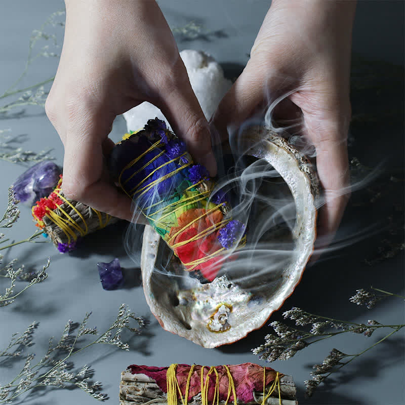 Nimara Ritual Colorful Daisy Red Rose Flowers Smudge Stick for Home Cleansing Incense Healing Meditation Smudge Sticks Rituals Set