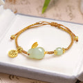 Nimara Ritual Year of the Rabbit Hetian Jade Happiness Blessing Wealth String Bracelet