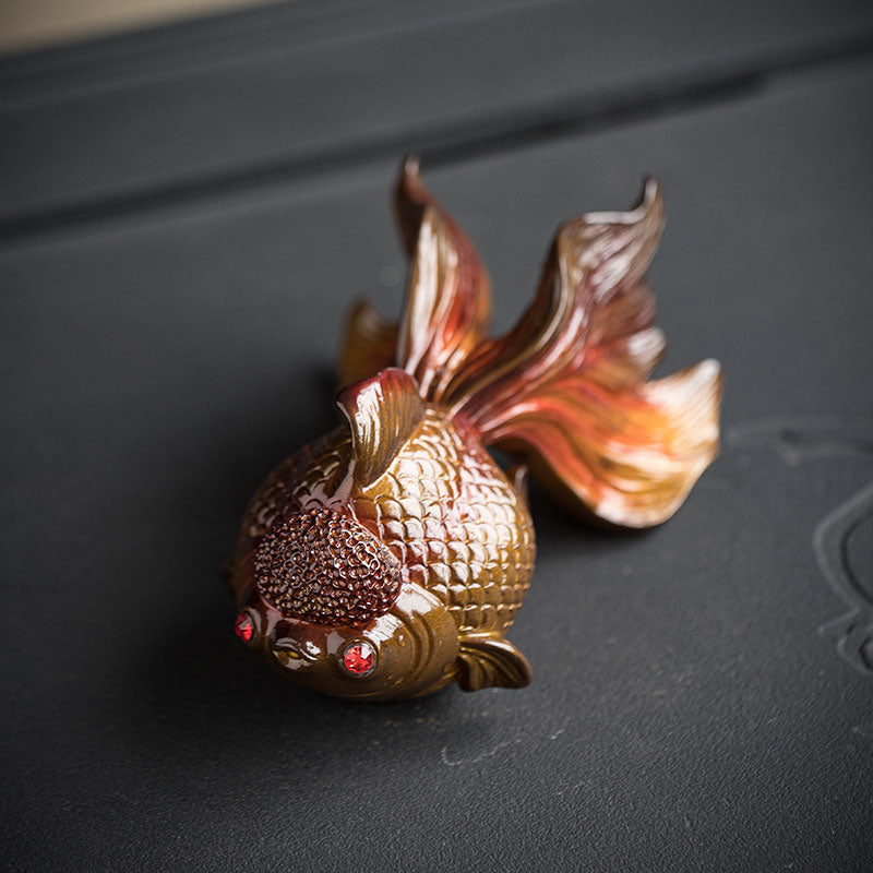 Nimara Ritual Color Changing Koi Fish Resin Tea Pet Wealth Home Figurine Decoration