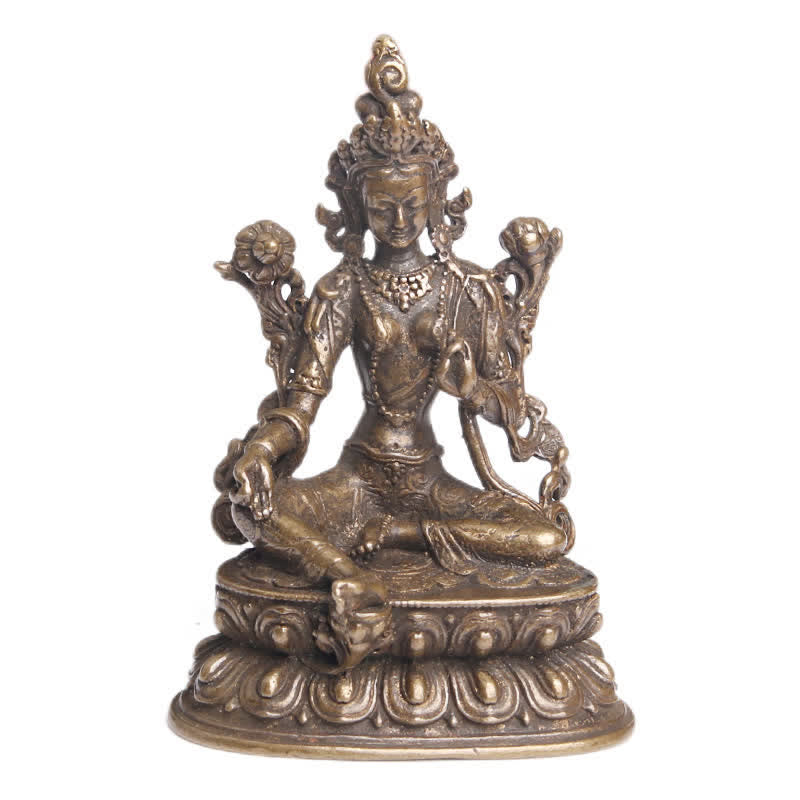 Nimara Ritual Bodhisattva Green Tara Calm Hope Copper Statue Decoration
