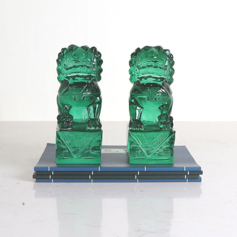 Nimara Ritual 2Pcs Lion Statue Courage Strength Resin Home Office Decoration