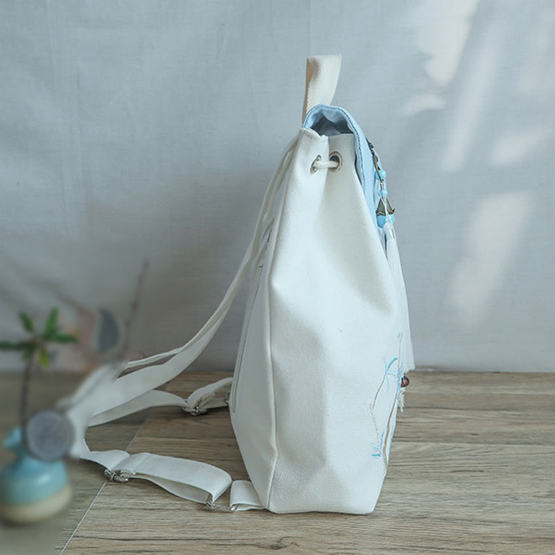 Nimara Ritual Handmade Embroidered Large Capacity Canvas Backpack