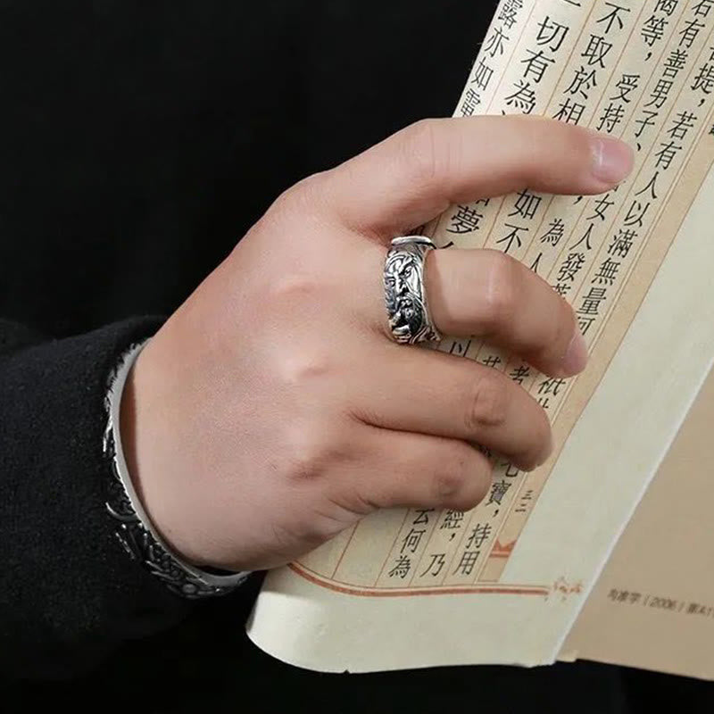Nimara Ritual Guan Gong Auspicious Clouds Amulet Wealth Ring