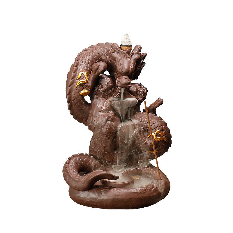 Nimara Ritual Tibetan Dragon Protection Incense Burner Decoration