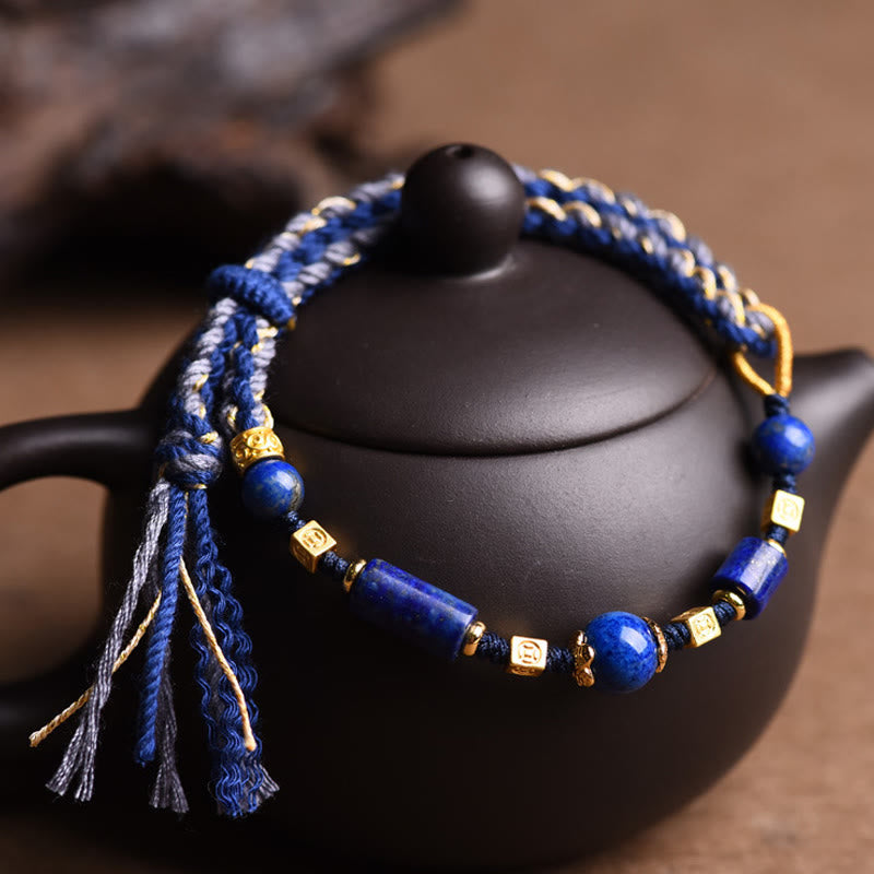 Nimara Ritual Handmade Natural Lazurite Bead Positive Rope Bracelet