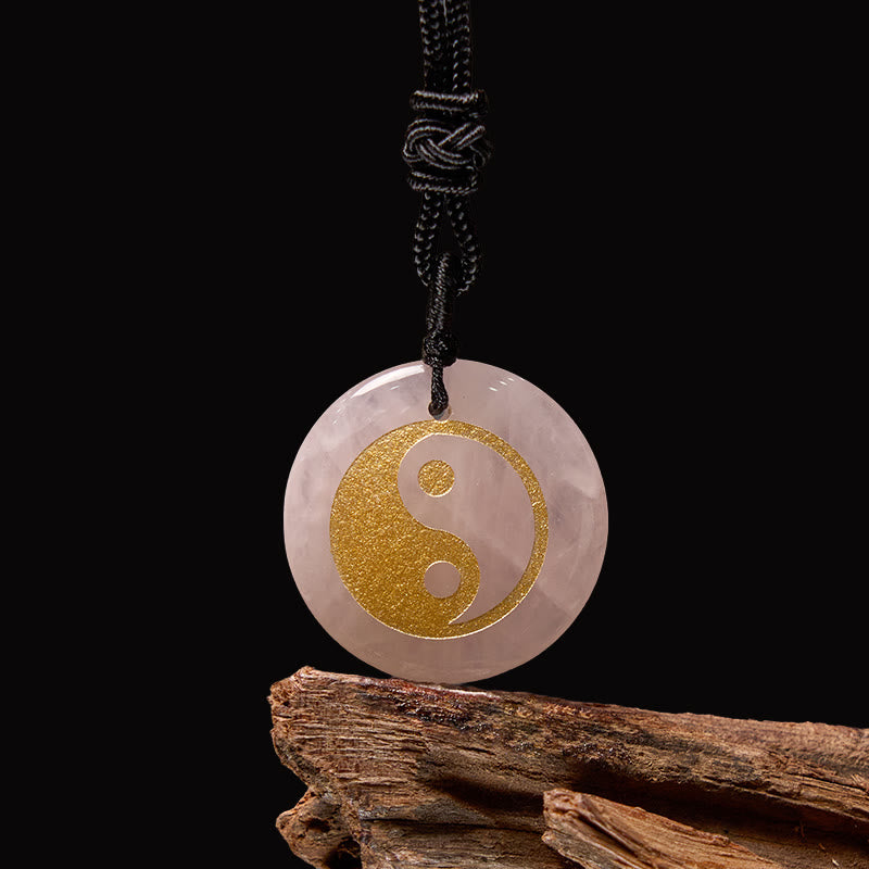 Nimara Ritual Various Crystal Amethyst Tiger Eye Green Aventurine Yin Yang Spiritual Necklace Pendant