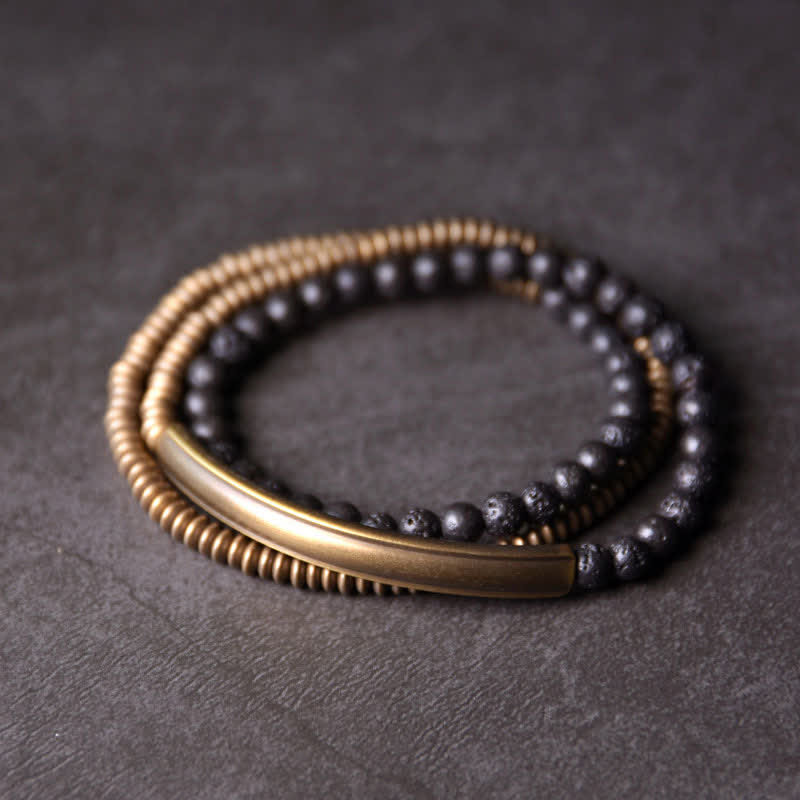 Nimara Ritual Vintage Lava Rock Copper Support Bracelet