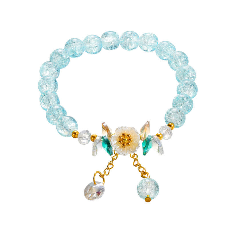 Nimara Ritual Simple Design Flower Charm Glass Bead Bracelet