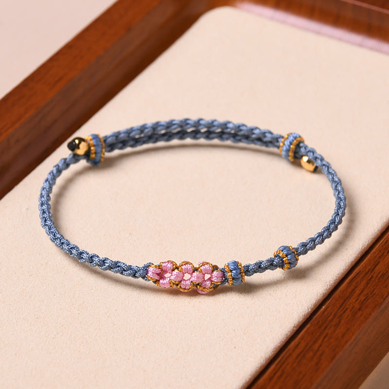 Nimara Ritual Handmade Peach Blossom Protection Braided Rope Bracelet