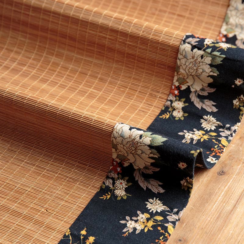 Nimara Ritual Vintage Peony Flower Blossom Bamboo Cup Mat Pad Tea Cup Coaster Kung Fu Tea Mat