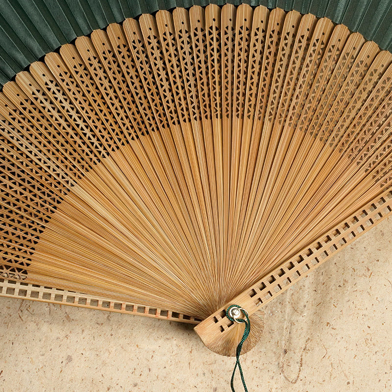 Nimara Ritual Vintage Handheld Folding Fan With Bamboo Frames