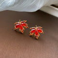 Nimara Ritual Maple Leaf Zircon Luck Necklace Pendant Ring Earrings