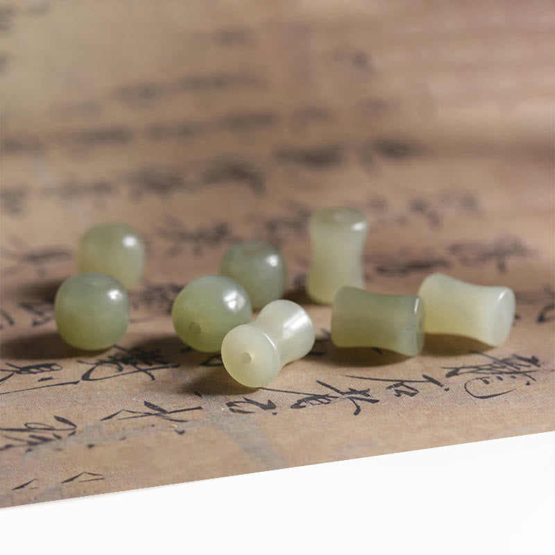 Nimara Ritual Natural Abelia Biflora Wood Hetian Jade Bamboo Bead Warding Off Evil Spirits Bracelet