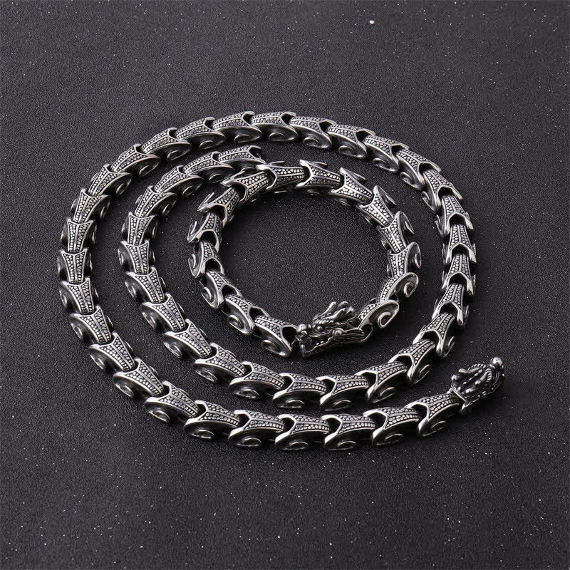 Nimara Ritual Dragon Pattern Titanium Steel Protection Necklace Pendant Bracelet