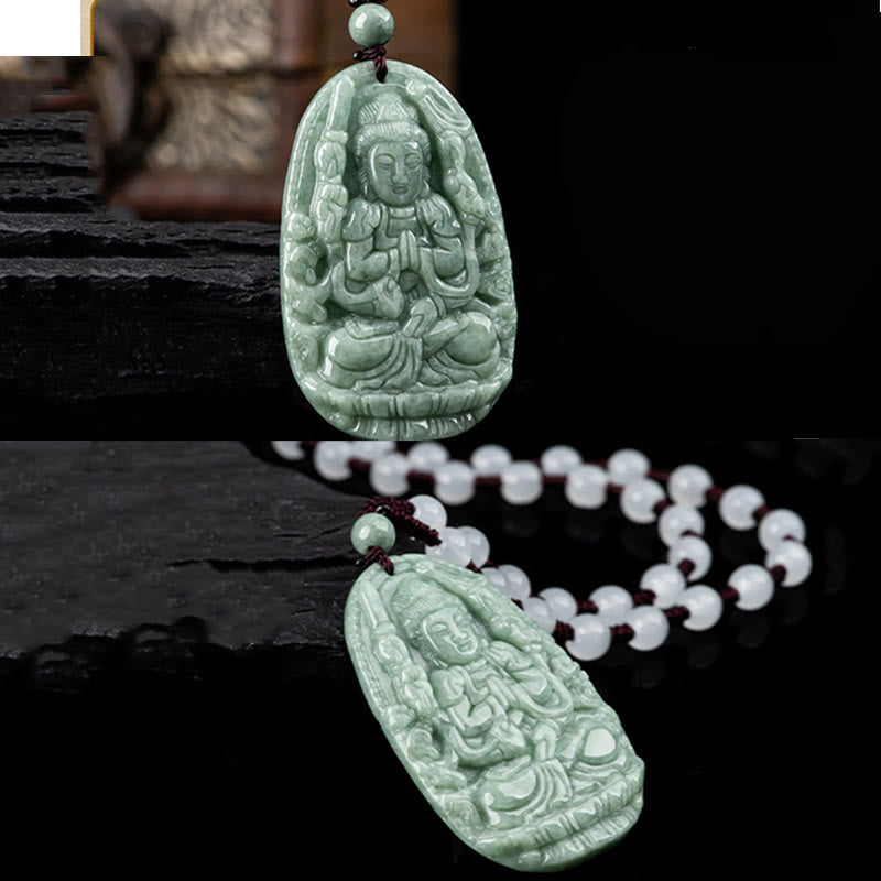 Nimara Ritual Chinese Zodiac Natal Buddha Natural Jade Wealth Prosperity Necklace Pendant