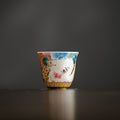 Nimara Ritual Dragon Phoenix Flowers Ceramic Teacup Kung Fu Tea Cup 50ml
