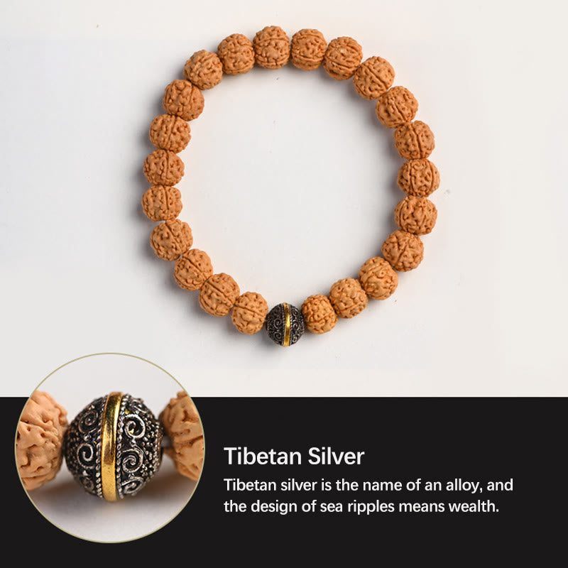 Nimara Ritual Tibet Rudraksha Bodhi Seed Wealth Auspiciousness Bracelet