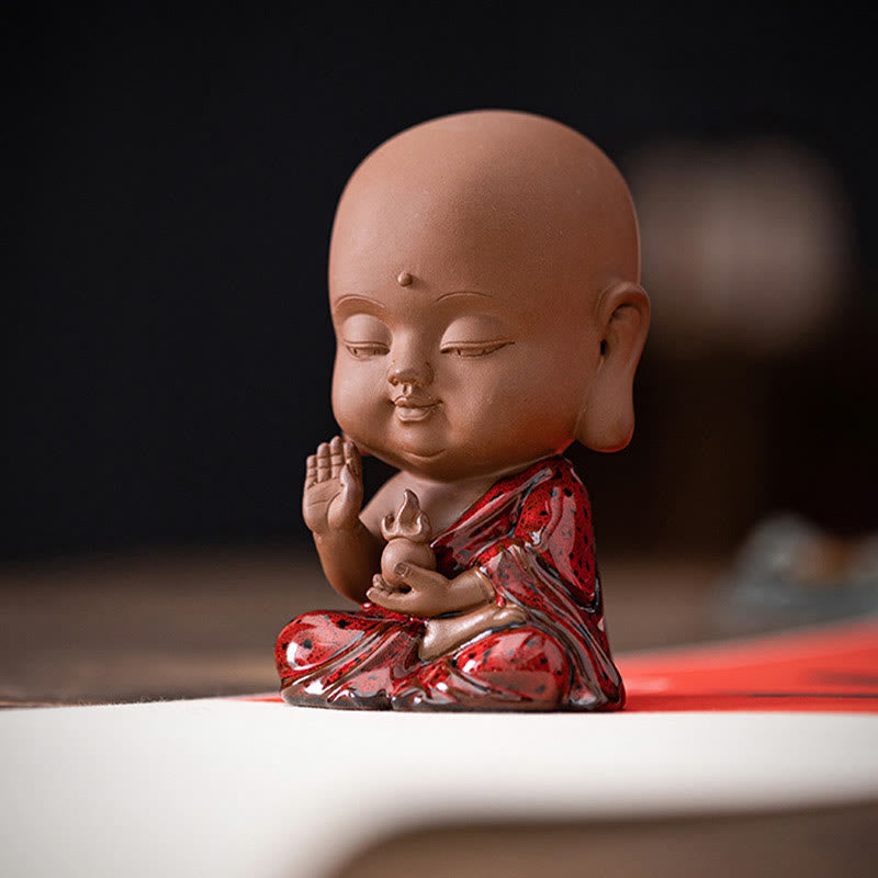 Nimara Ritual Mini Gautama Buddha Sakyamuni Kwan Yin Avalokitesvara Ksitigarbha Serenity Ceramic Desk Decoration