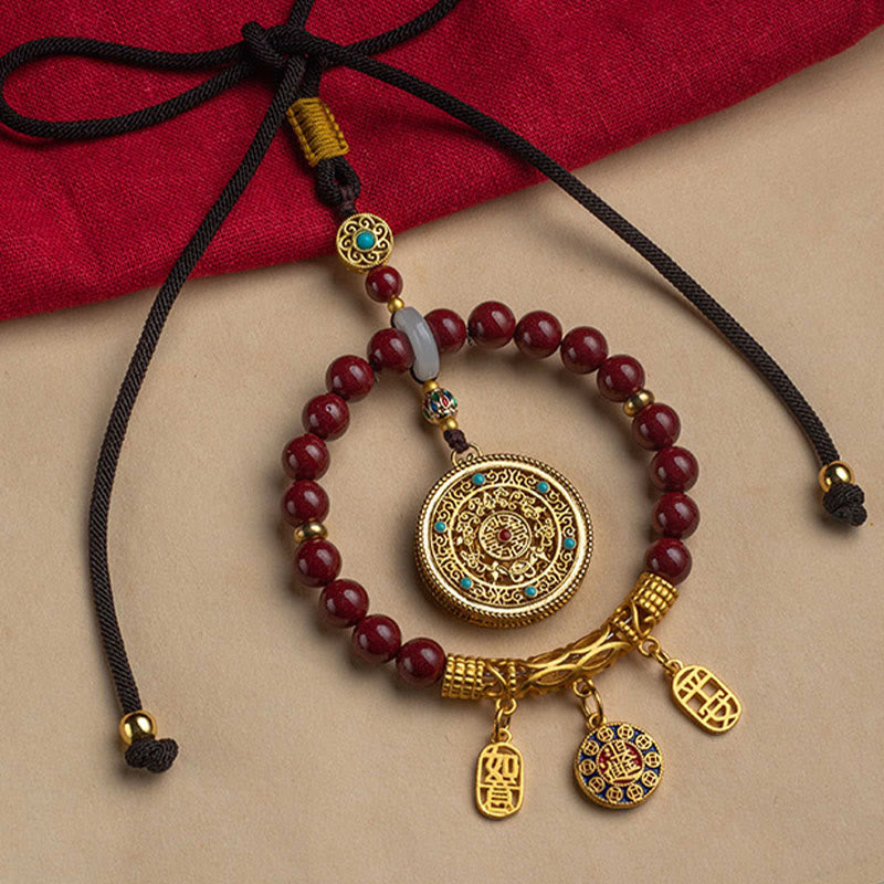 Nimara Ritual Natural Cinnabar Wish Ruyi Peace Blessing Car Hanging Decoration