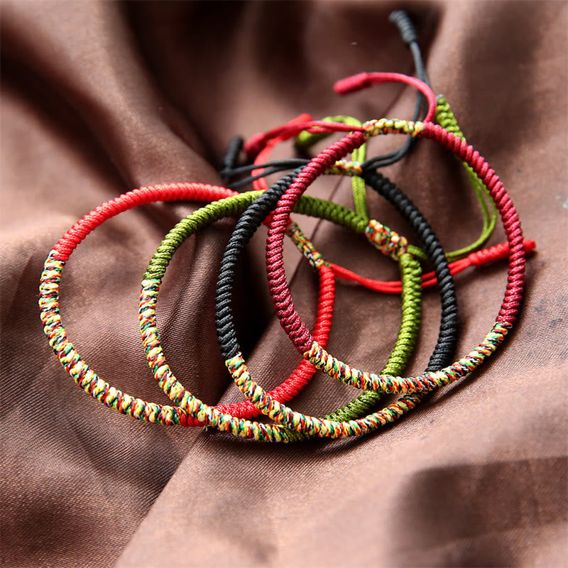 Nimara Ritual Tibetan Handmade Multicolor King Kong Knot Luck Strength Braided Bracelet