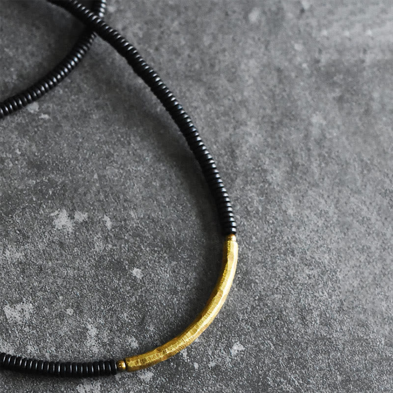 Nimara Ritual Ebony Wood Brass Copper Balance Multilayered Bracelet