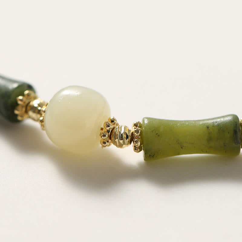 Nimara Ritual Glass Bead Bamboo Luck Strength Chain Bracelet