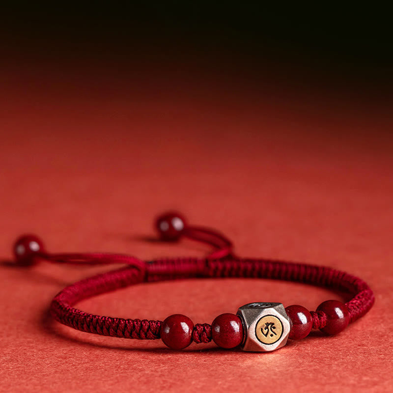 Nimara Ritual 925 Sterling Silver Chinese Zodiac Natal Buddha Cinnabar Calm Bracelet